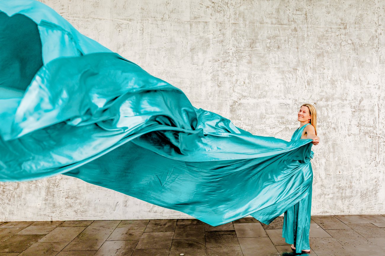 Flying dress photo session in Los Cabos