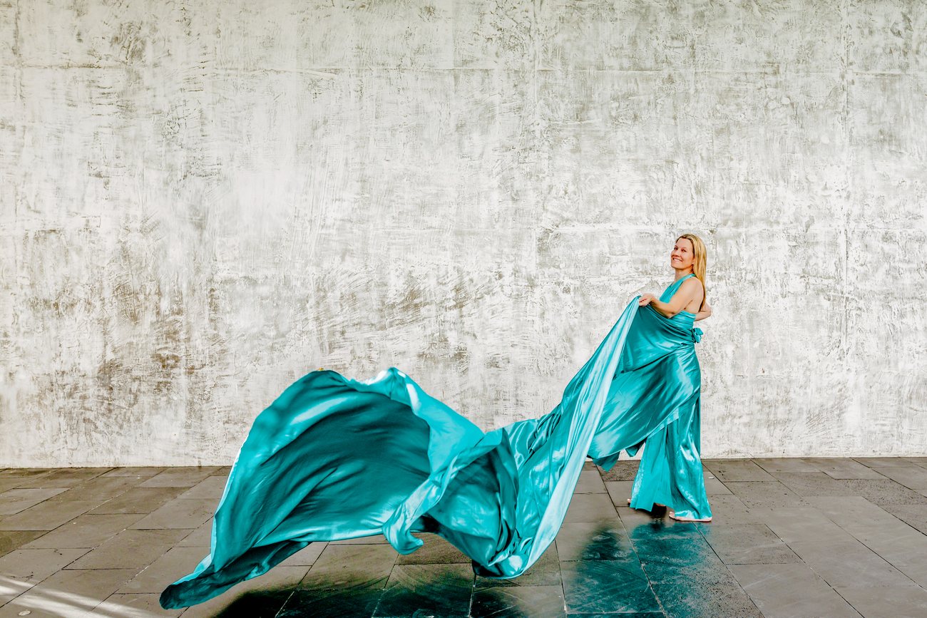 Flying dress photo session in Los Cabos