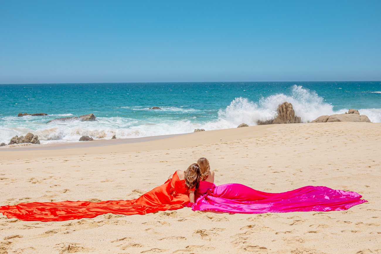 Flying dress photo session in Los Cabos