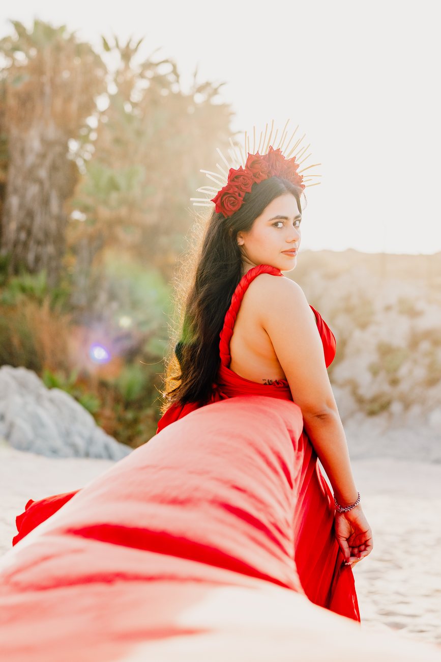 Flying dress photo session in Los Cabos